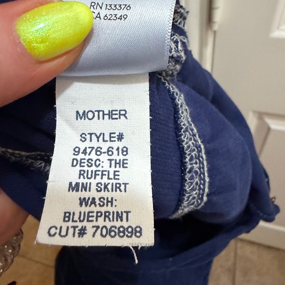 MOTHER Dark Blue Ruffle corduroy Skirt - Picture 5 of 9